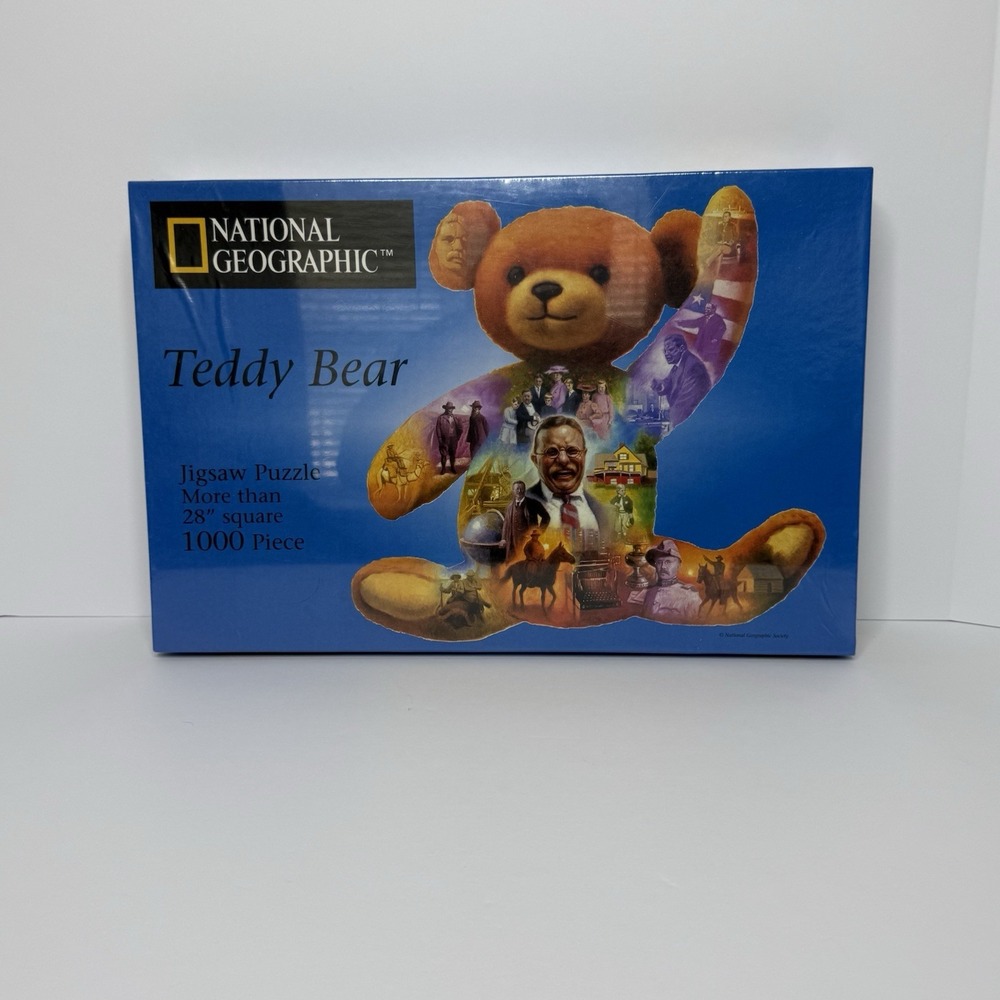National Geographic Teddy Bear Theodore Roosevelt 1000 Piece Puzzle New Sealed
